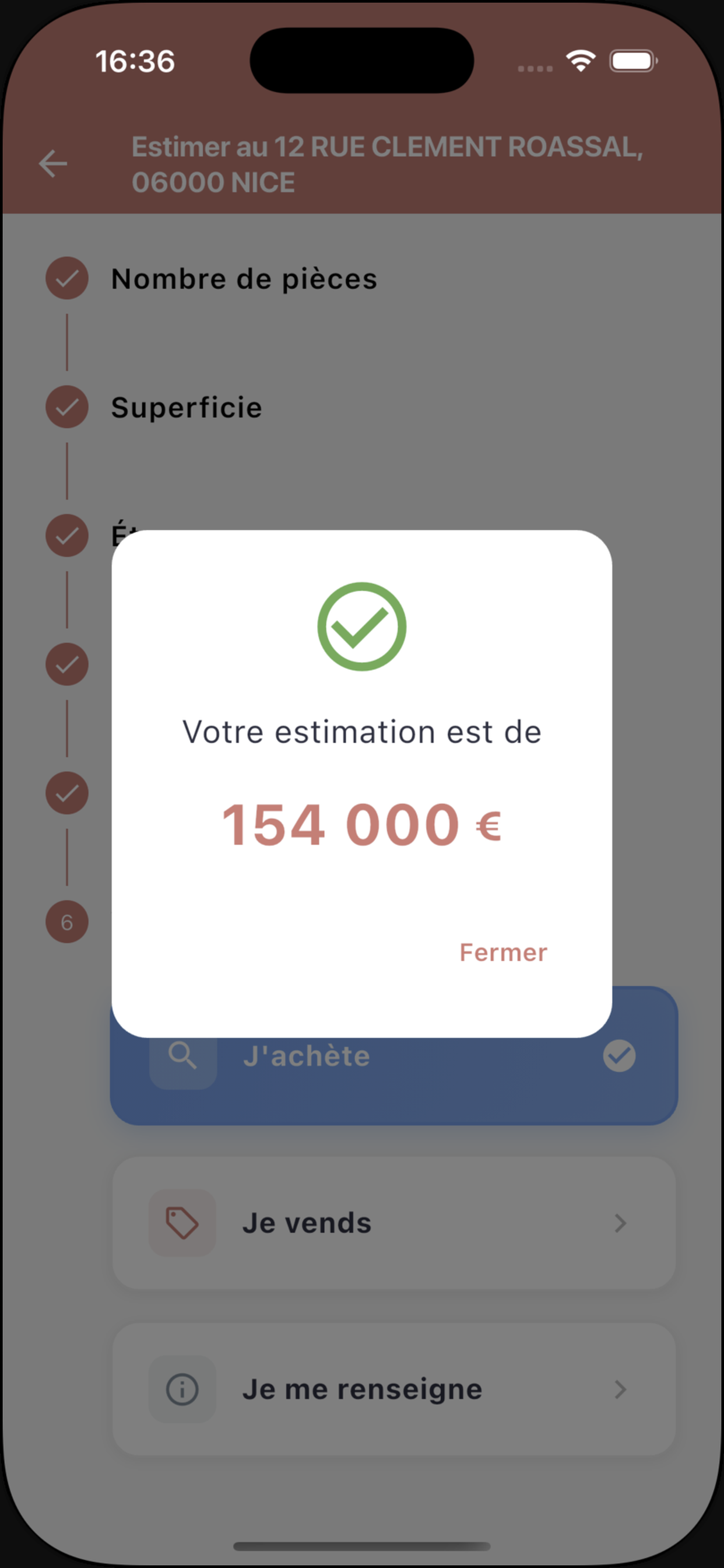 Résultat d’estimation